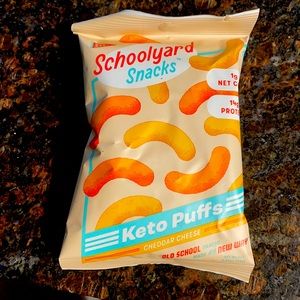 11 individually wrapped packages of keto cheddar cheese puffs